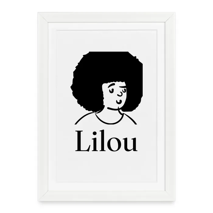 Affiche encadrée personnalisée au prénom Lilou