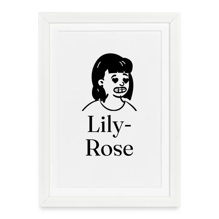 Affiche encadrée personnalisée au prénom Lily-Rose