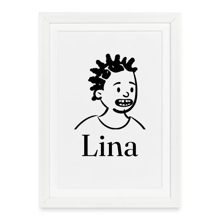 Affiche encadrée personnalisée au prénom Lina