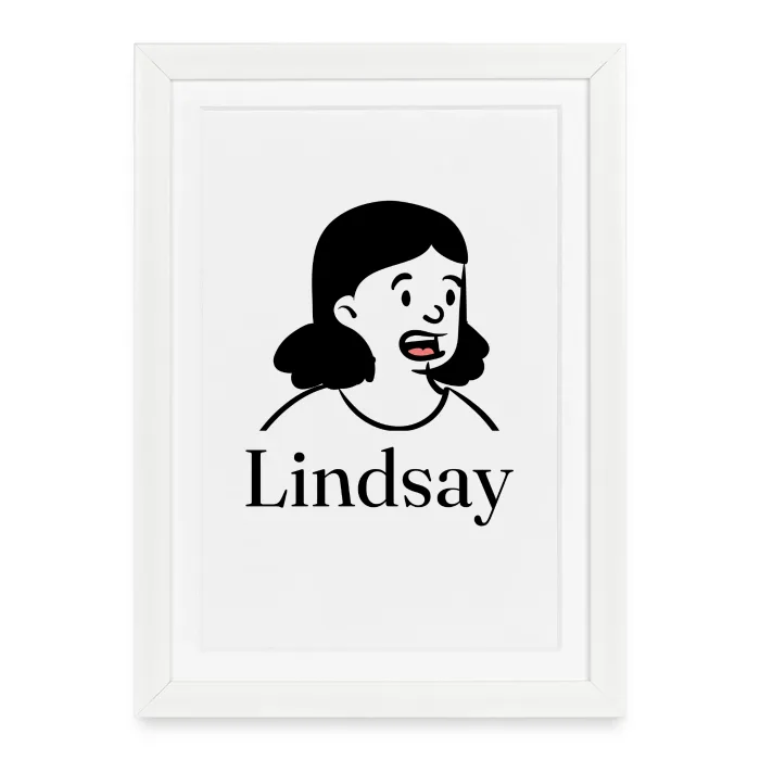 Affiche encadrée personnalisée au prénom Lindsay