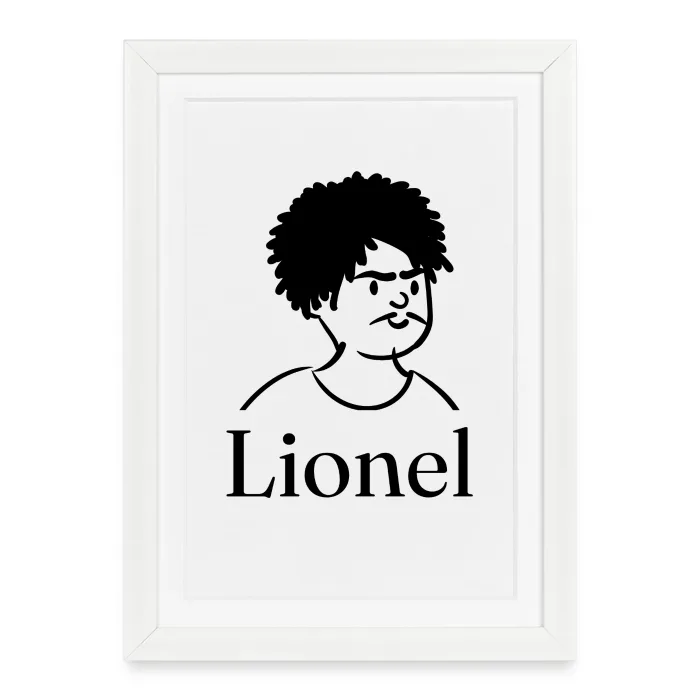 Affiche encadrée personnalisée au prénom Lionel
