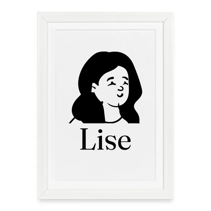 Affiche encadrée personnalisée au prénom Lise