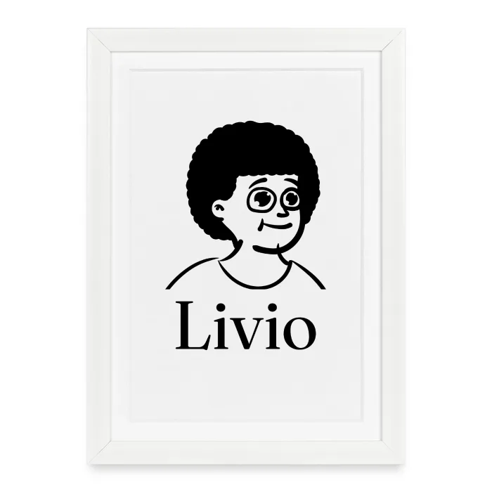 Affiche encadrée personnalisée au prénom Livio