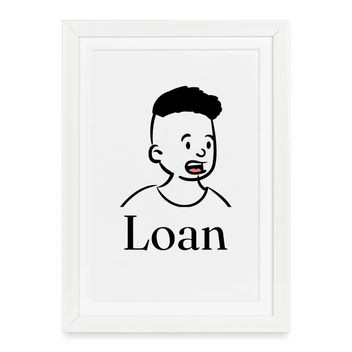 Affiche encadrée personnalisée au prénom Loan