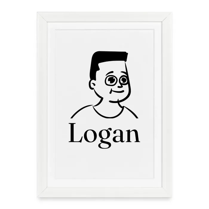 Affiche encadrée personnalisée au prénom Logan