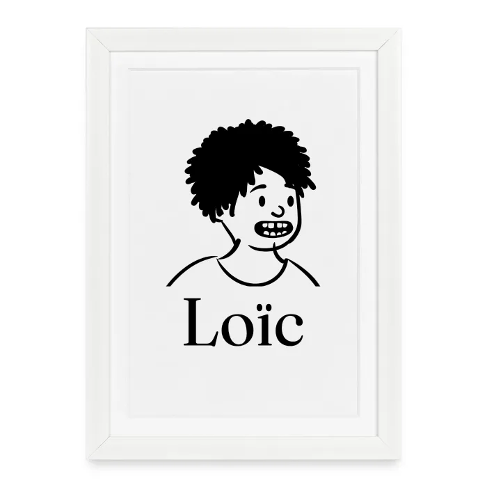 Affiche encadrée personnalisée au prénom Loïc