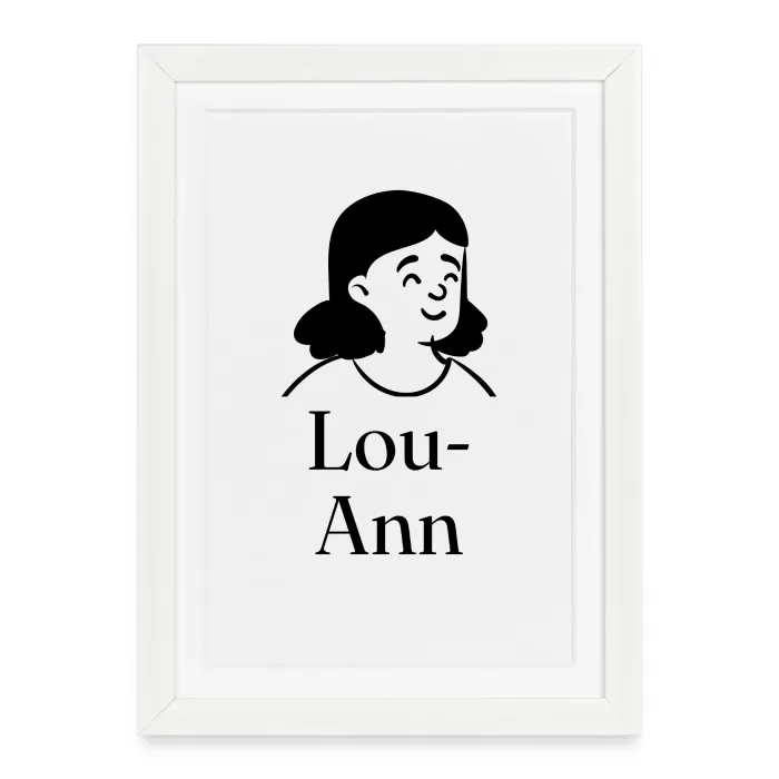Affiche encadrée personnalisée au prénom Lou-Ann