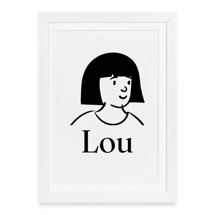 Affiche encadrée personnalisée au prénom Lou