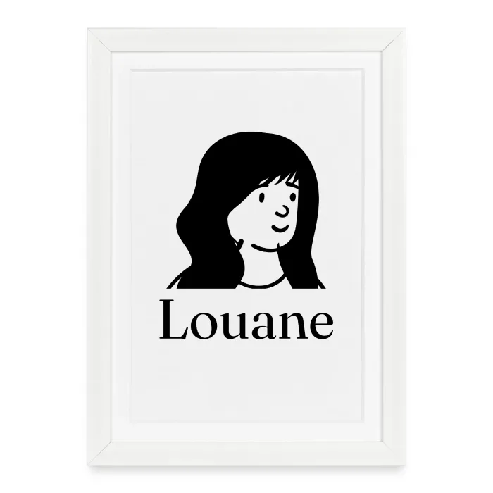Affiche encadrée personnalisée au prénom Louane