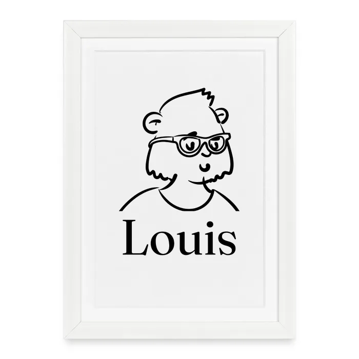 Affiche encadrée personnalisée au prénom Louis