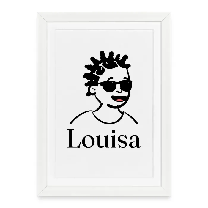 Affiche encadrée personnalisée au prénom Louisa