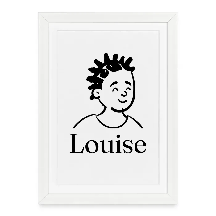 Affiche encadrée personnalisée au prénom Louise