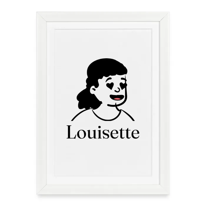 Affiche encadrée personnalisée au prénom Louisette
