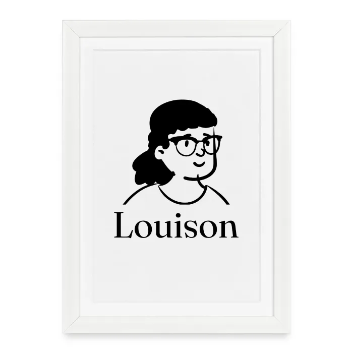 Affiche encadrée personnalisée au prénom Louison