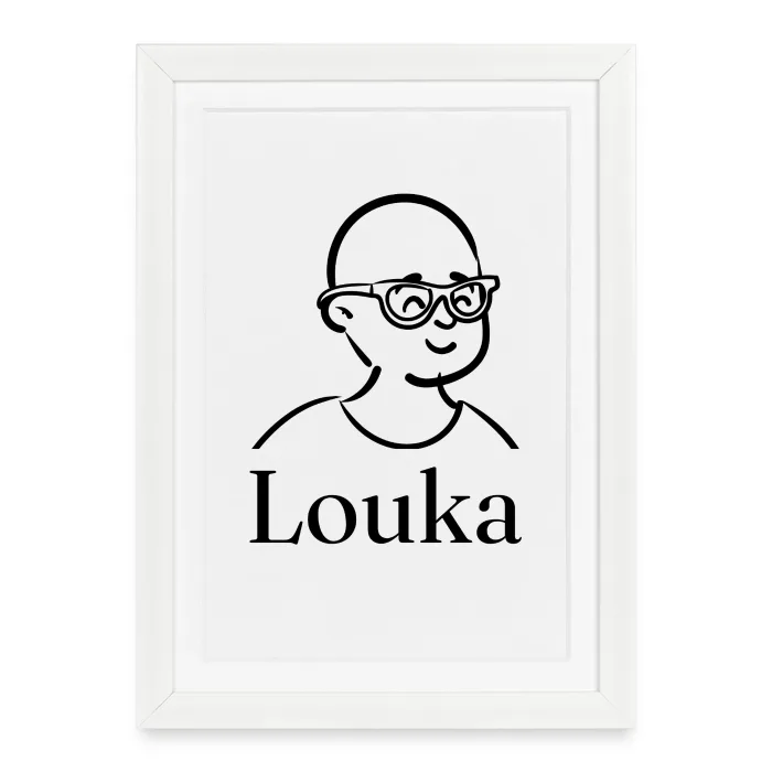 Affiche encadrée personnalisée au prénom Louka
