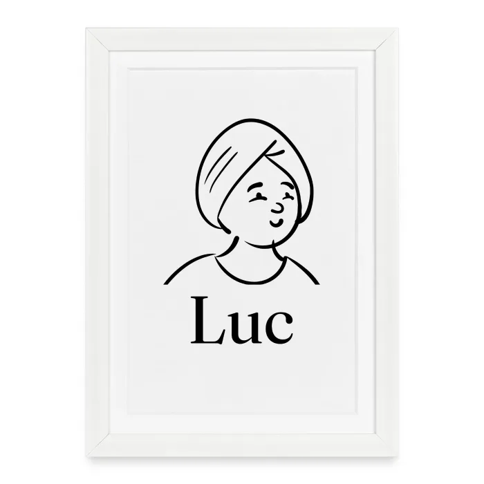 Affiche encadrée personnalisée au prénom Luc