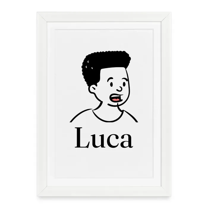 Affiche encadrée personnalisée au prénom Luca