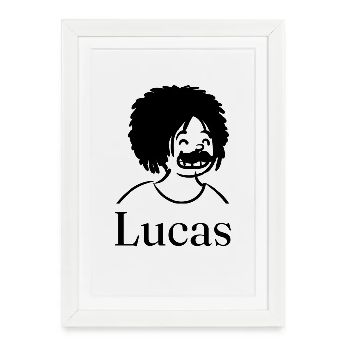 Affiche encadrée personnalisée au prénom Lucas