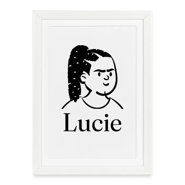 Affiche encadrée personnalisée au prénom Lucie