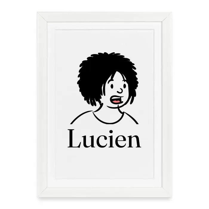 Affiche encadrée personnalisée au prénom Lucien