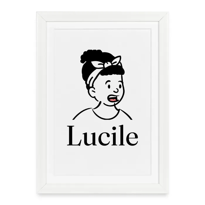Affiche encadrée personnalisée au prénom Lucile
