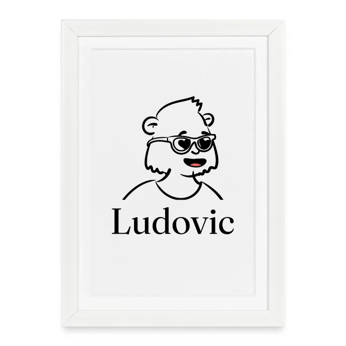 Affiche encadrée personnalisée au prénom Ludovic