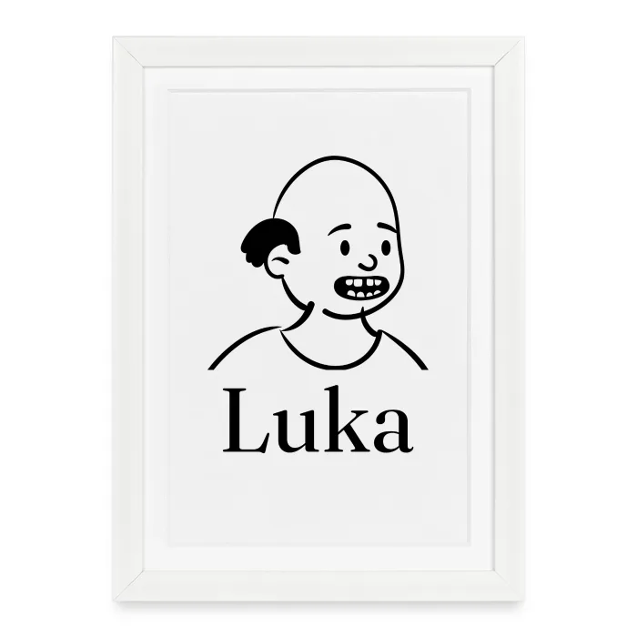 Affiche encadrée personnalisée au prénom Luka