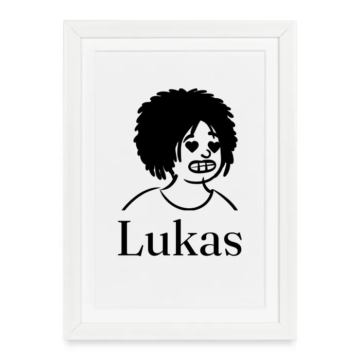 Affiche encadrée personnalisée au prénom Lukas