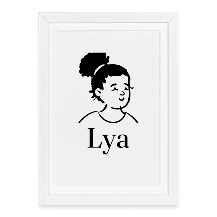 Affiche encadrée personnalisée au prénom Lya