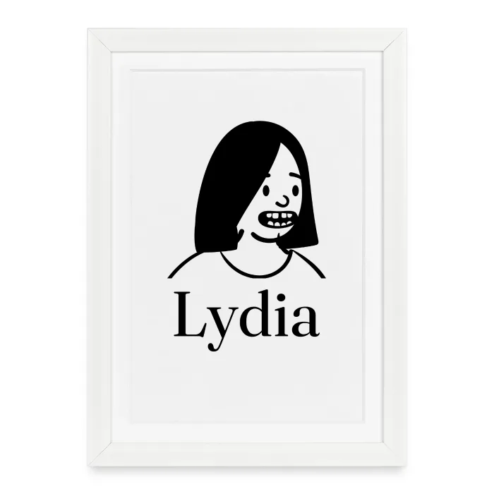Affiche encadrée personnalisée au prénom Lydia