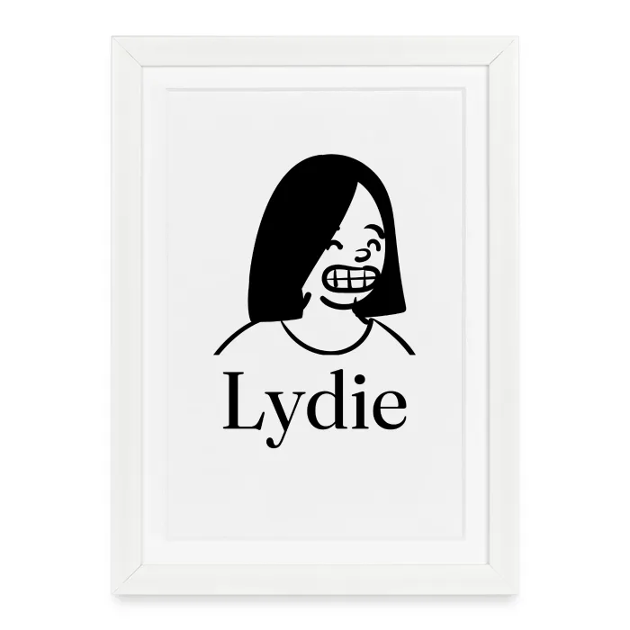 Affiche encadrée personnalisée au prénom Lydie
