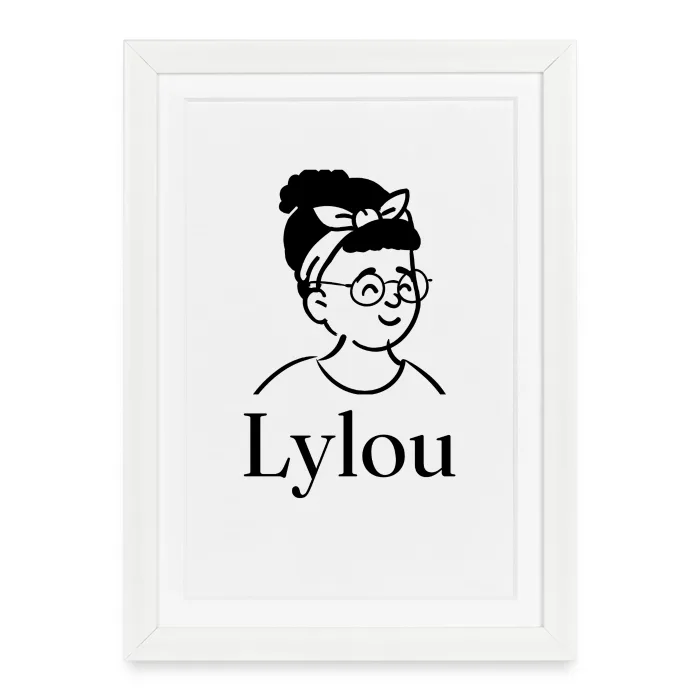 Affiche encadrée personnalisée au prénom Lylou
