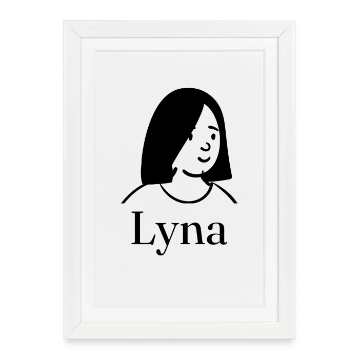 Affiche encadrée personnalisée au prénom Lyna