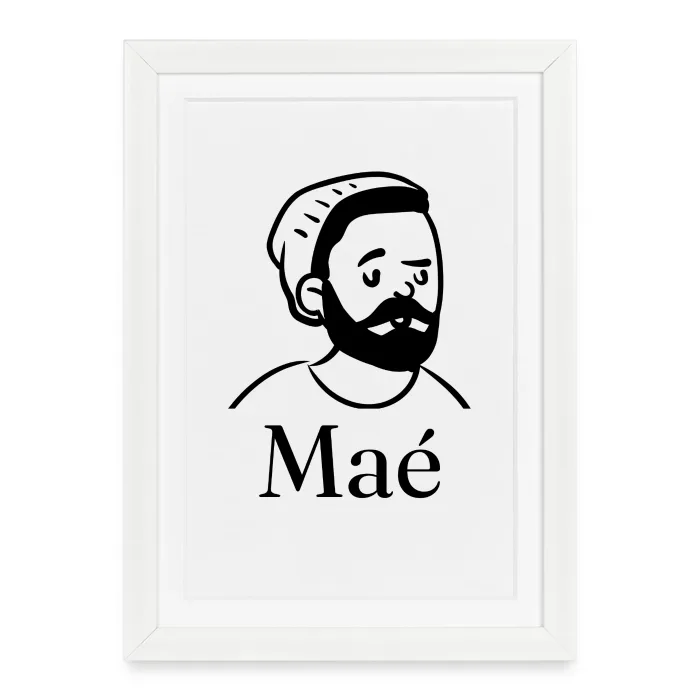 Affiche encadrée personnalisée au prénom Maé