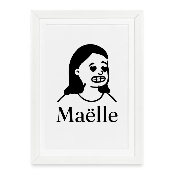 Affiche encadrée personnalisée au prénom Maëlle