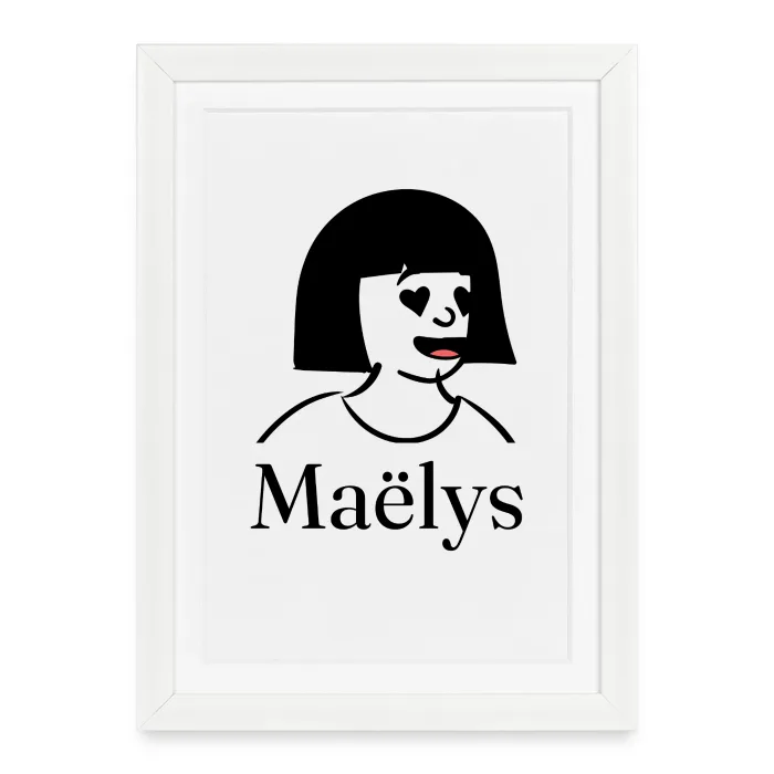 Affiche encadrée personnalisée au prénom Maëlys