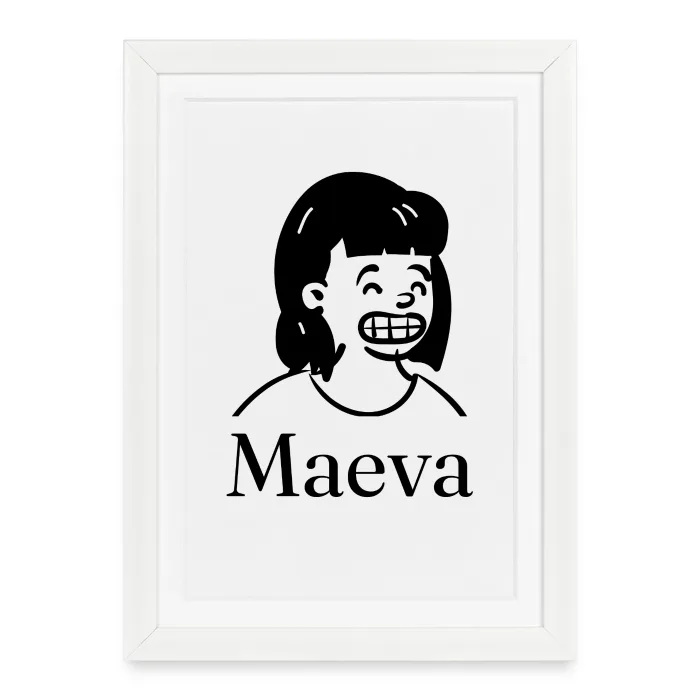 Affiche encadrée personnalisée au prénom Maeva