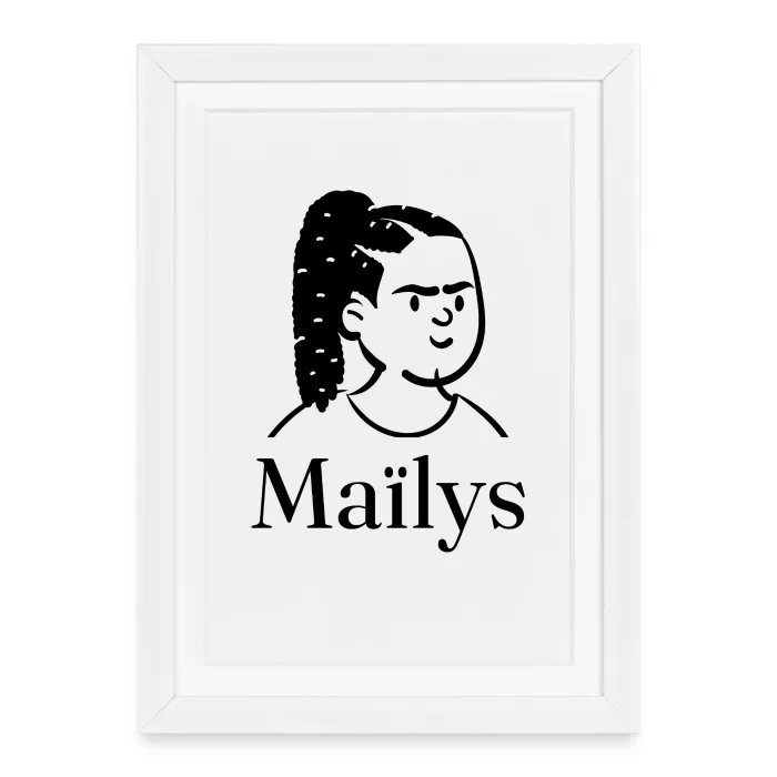 Affiche encadrée personnalisée au prénom Maïlys