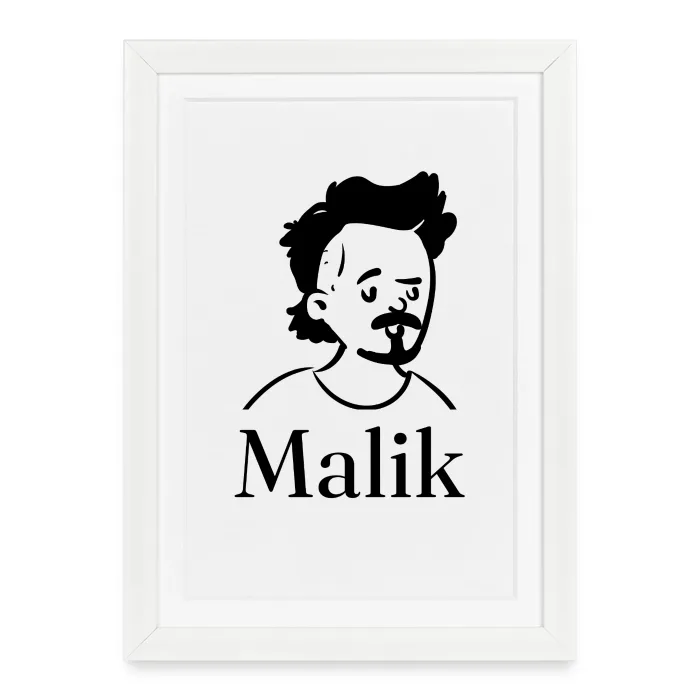Affiche encadrée personnalisée au prénom Malik