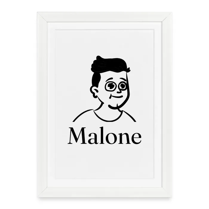 Affiche encadrée personnalisée au prénom Malone