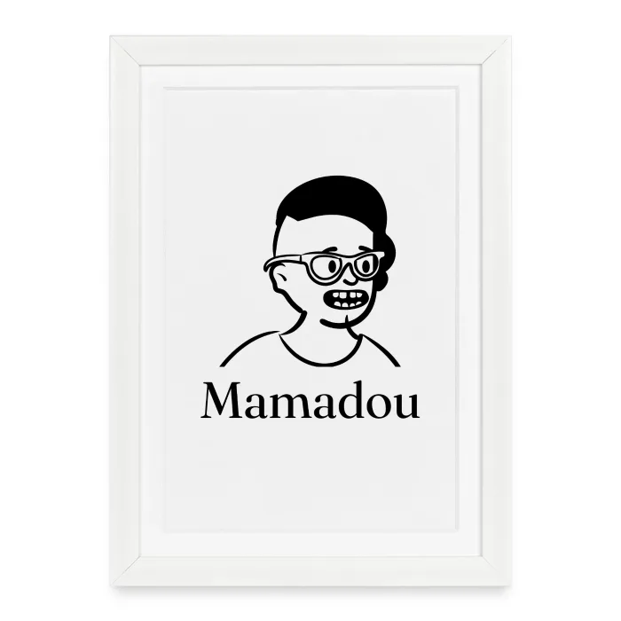 Affiche encadrée personnalisée au prénom Mamadou