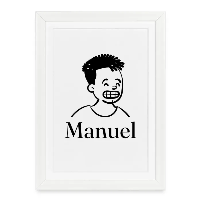 Affiche encadrée personnalisée au prénom Manuel