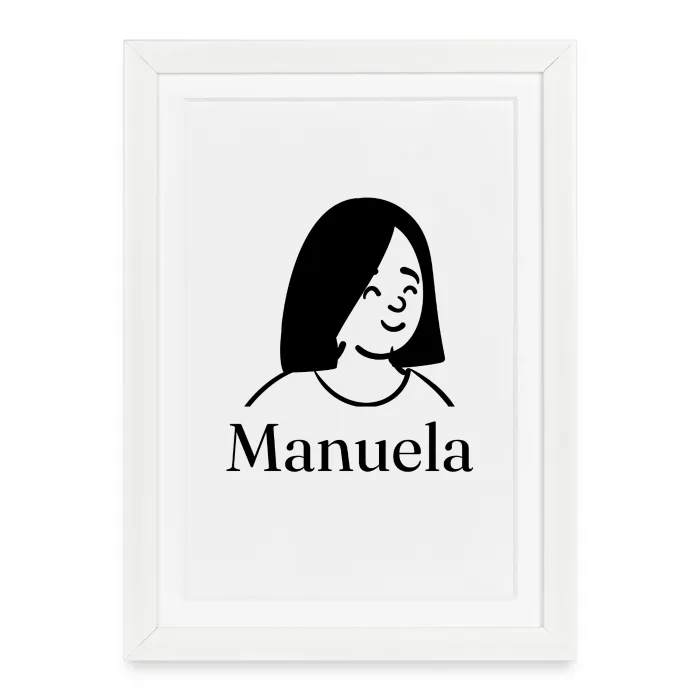 Affiche encadrée personnalisée au prénom Manuela