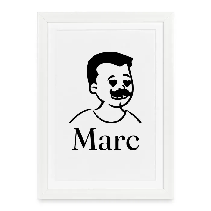 Affiche encadrée personnalisée au prénom Marc