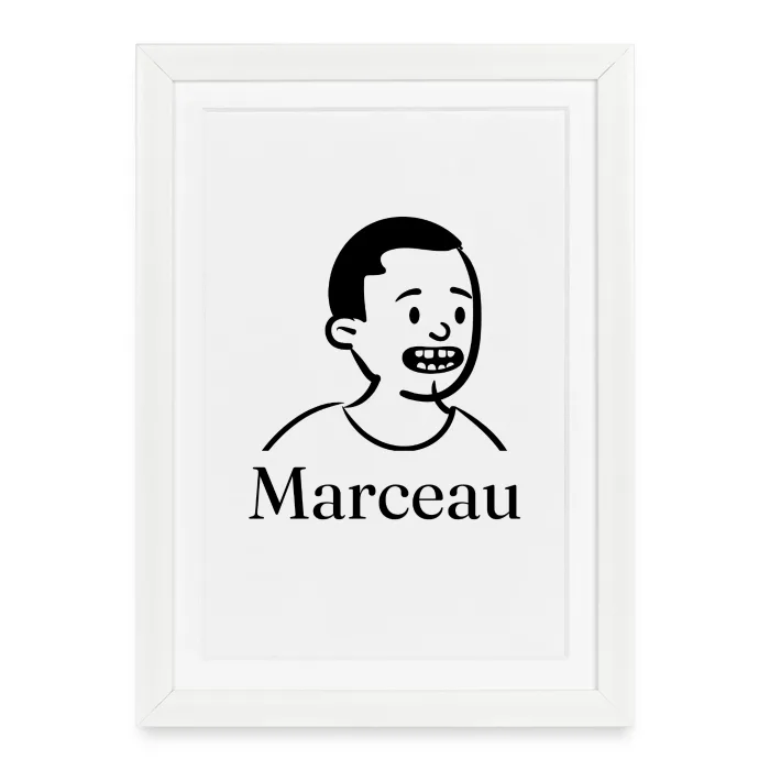Affiche encadrée personnalisée au prénom Marceau