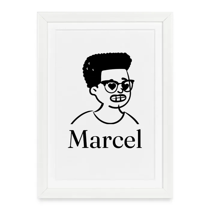 Affiche encadrée personnalisée au prénom Marcel