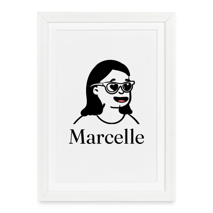 Affiche encadrée personnalisée au prénom Marcelle