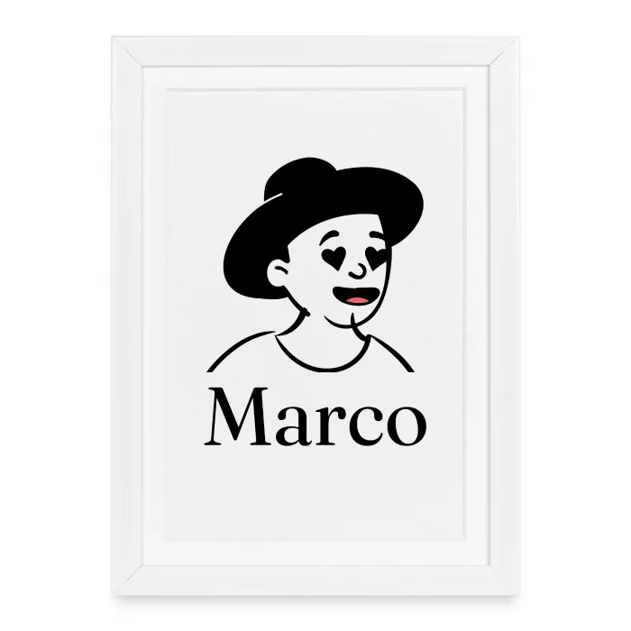 Affiche encadrée personnalisée au prénom Marco