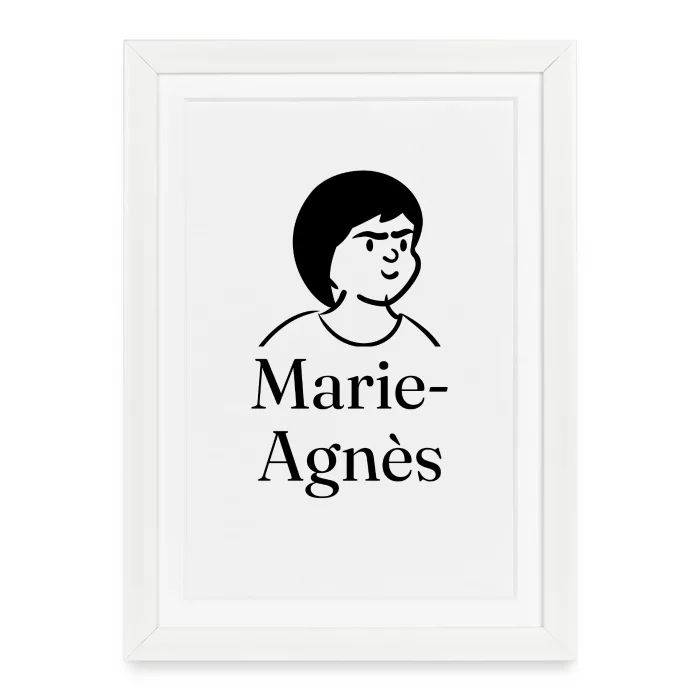 Affiche encadrée personnalisée au prénom Marie-Agnès
