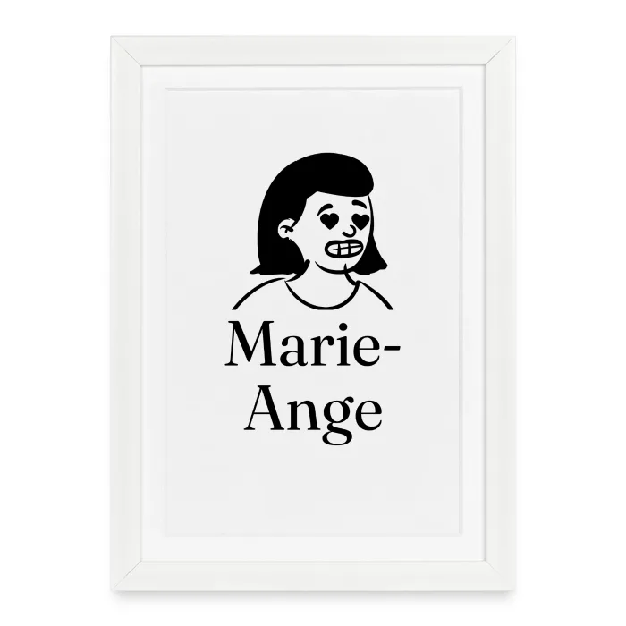 Affiche encadrée personnalisée au prénom Marie-Ange
